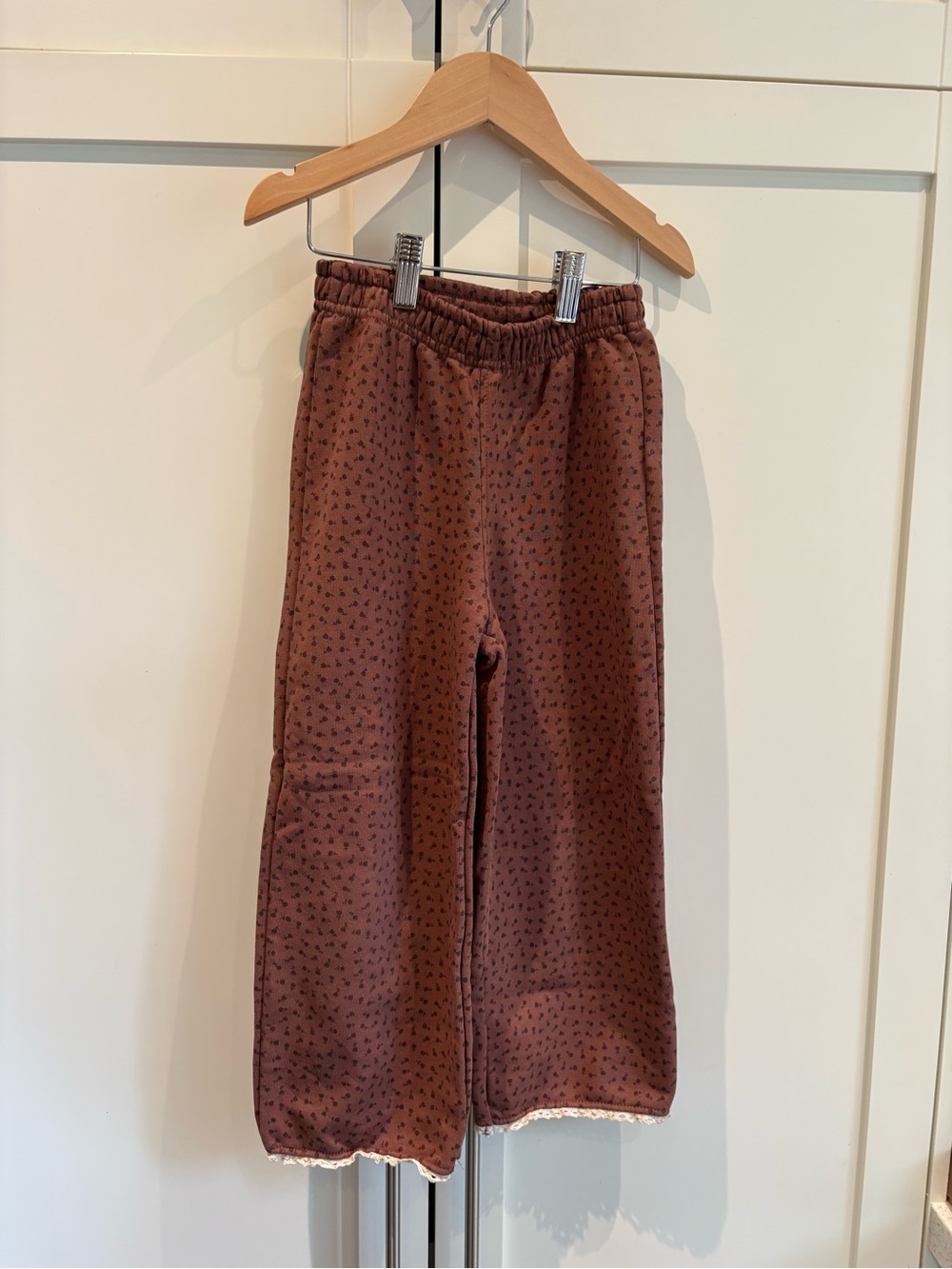 Zara Printed Sweatshirt and Pants Lace Trim Brown - Peter Pan Collar Size 6 - Picture 8 of 10